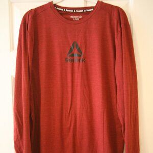 Reebok Men's  Long Sleeve Workout TShirt, Size Large, Red